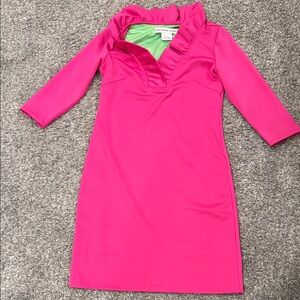 Gretchen Scott Designs Fuchsia Dress with Green Lining